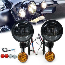4.5'' Auxiliary LED Spot Fog Light Passing Lamp Fit Black Housing For Harley Street Glide 1994-2023
