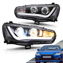 Pair LED Headlights For Mitsubishi Lancer CF CJ EVO X Sedan 2007-2018 DRL Front Lamps