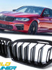 Gloss Black Front Bumper Grille Grill for BMW 5-Series G30 G31 2022-2023 W/ Camera fg113