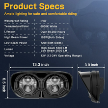 Dual LED Headlight for Harley Motorcycle Road Glide 2004-2013
