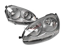 Pair LH+RH Head Light Lamp (Dark Grey) For Volkswagen VW Golf MK5 2004-2008