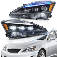 Headlights Amber LED For 2006-2012 Lexus IS 250 350 Projector Headlamp