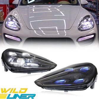 Pair LED Headlights Front Lamps For Porsche Cayenne 958 2015-2018