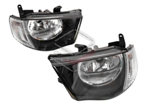 Pair LH+RH Head Light Round Reflector Clear Indicator LHD For Mitsubishi Triton MN GL GLX 2009-2015