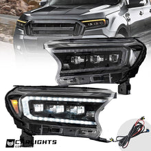 Projector LED Headlights W/ DRL Animation For Ford Ranger 2015-2021 Lamps