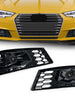 Pair Front Bumper Mesh Fog Light Grilles For Audi A4 B9 Non-S-Line 2017-2019