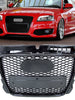 RS3 Style Front Grille for Audi A3 8P 2009-2013 – Gloss Black Honeycomb