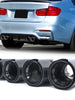 Dual Carbon Fiber Exhaust Twin End Tips Tail Pipe Pair for BMW 63mm in 101MM out