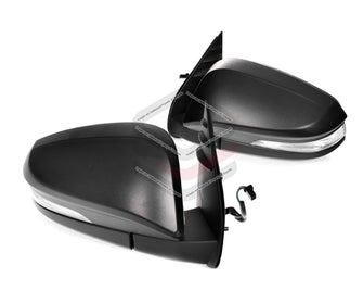 TYC Pair LH+RH Electric Door Mirror Black LED For Toyota Hilux 2015-2024