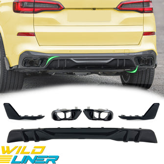 Gloss Black Rear Diffuser w/ Exhaust for BMW X5 G05 M Sport 2024+