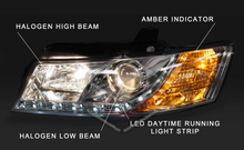 SET LH+RH Head Light With LED DRL (Chrome) For Holden Commodore VZ 2004-2007