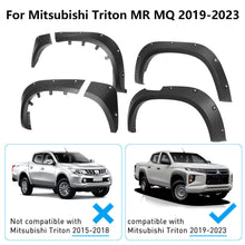 6pcs Fender Flares Wide Body Matt Black For Mitsubishi Triton MR 2019-2023 Dual Cap