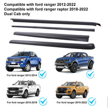 4pcs Tailgate Cover Trim Rear Protector Trim for Ford Ranger 2012-2022 Dual Cab Black