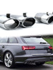 Chrome Exhaust Tips Muffler for Audi A6 C7.5 Sline 2016-2018