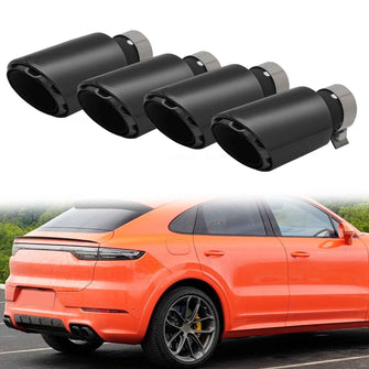 2.5 Inch Inlet Muffler Tail Pipe Exhaust Tips Black for Porsche Cayenne 2019-2024