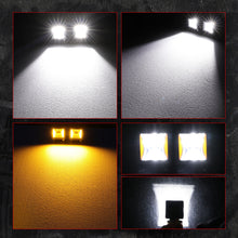 Pair 2" Mini LED Cube Work Light Bar Flood Pods 6500K Driving Fog Reverse DRL 4WD