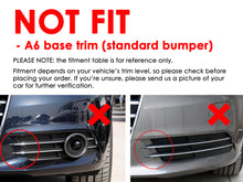 All Black Fog Light Grille Covers Left+Right Audi A6 C7 S-Line S6 2012-2015