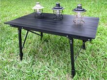 Black Folding Table Height Adjustable Aluminum Portable for Camping Beach Garden cp10