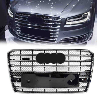 Chrome Front Bumper Mesh Grille for Audi A8 W12 2015-2018