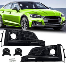 Pair Front Bumper Fog Light Grille Trims w/ ACC Audi A5 S-Line / S5 2017-2019