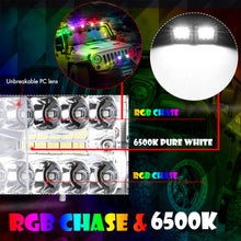 Pair 3" RGB Chase LED Cube Work Light Bar Music Halo 6500k Wireless Bluetooth 4WD