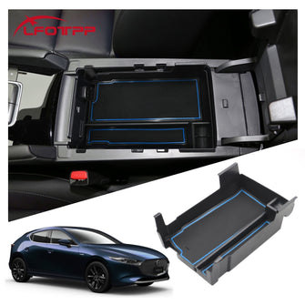 Car Centre Armrest Storage Tray Organizer Box For 2019-2025 Mazda 3
