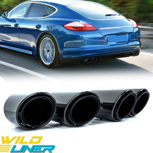 S4 Style Black Exhaust Tips Tail Pipes for 2010-2013 Porsche Panamera 970