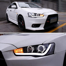 Pair LED Headlights For Mitsubishi Lancer CF CJ EVO X Sedan 2007-2018 DRL Front Lamps