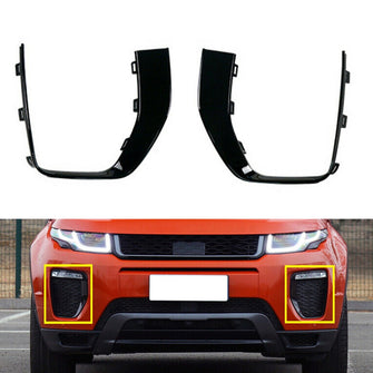 Pair Gloss Black Fog Light Vent Eyelid Cover Trim for 2016–2019 Range Rover Evoque L538 LR079375 LR079387