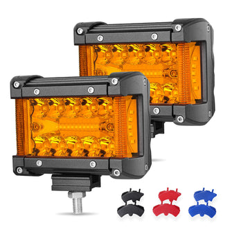 Pair 4" 3000k LED Cube Work Light Bar Combo Spot Pods Driving Fog Truck ATV 4WD