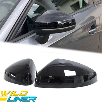 Gloss Black Mirror Cover Caps for AUDI A3 8V S3 RS3 w/ Lane Assist 2013-2020 mc51