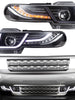 LED Headlights For Toyota FJ Cruiser 2007-2015 Front Lamps＆Silver Grille
