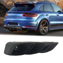 Square Exhaust Tips Brushed/Black for Porsche Macan Base 2.0 2014-2018