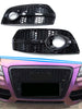 All Black Fog Light Grille Covers Left+Right Audi Q5 Non-S-Line 2009-2012
