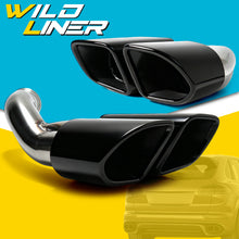 Square Exhaust Pipe Tips Black fit for Porsche Cayenne Base 2015 2016 2017 2018