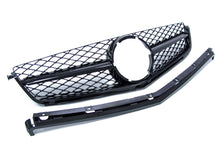 Gloss Black Honeycomb Front Grill for Mercedes W204 Sedan C63 AMG 2008-2011 Pre-LCI