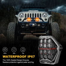 7 inch 240W LED Pods Offroad Driving Ditch Lights White & Amber Spot-Flood Combo For UTV ATV Jeep Wrangler Truck Pick-Up Auto