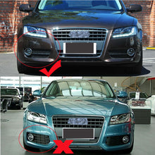 Glossing Black Honeycomb Fog Light Grille Cover For 2008-2012 Audi A5 Non-Sline Standard Bumper