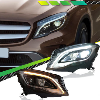 LED Sequential Headlights Assembly for Mercedes Benz GLA250 X156 2015-2019