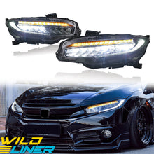 For Honda Civic 10th Gen 2016-2021 LED Headlights W/ Sequential Turn Lights Pair