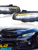 For Honda Civic 10th Gen 2016-2021 LED Headlights W/ Sequential Turn Lights Pair