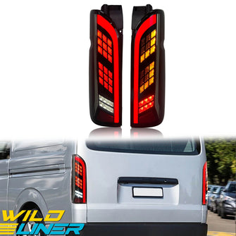 Full LED Tail Lights For Toyota Hiace 2005-2018 Rear Lamps w/ Sequential Indicators