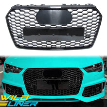 Gloss Black Front Grille Honeycomb Grill for 2016-2018 Audi A7 C7 S7 fg46