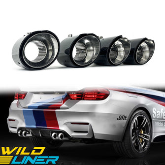 4Pcs Carbon Fiber Exhaust Tips for BMW M2 G87 M3 G80 M4 G82 G83 2021+