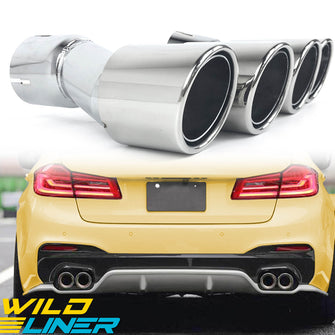 Chrome Exhaust Tips Upgrade for BMW G30 525i 528i 530i M-Sport 2017-2023