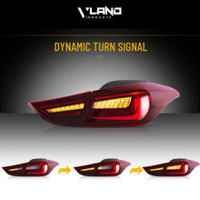 Red LED Tail Lights For Hyundai Elantra 2011-2015 Rear Lamps W/Sequential