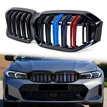 Dual Slats M-Color Front Bumper Grille Gloss Black fit for BMW 3-Series G20 LCI 330i m340i 2023+