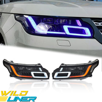 Pair LED Headlight Assembly For Land Rover Range Rover Sport 2014-2017