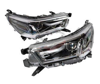 Pair LH+RH Head Light Headlight Front Lamp LED Chrome For Toyota Hilux Ute 2020+ SR5