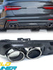RS6 Style Rear Diffuser W/ Black Exhaust Tips For Audi A6 C8 S-Line 2019-2024